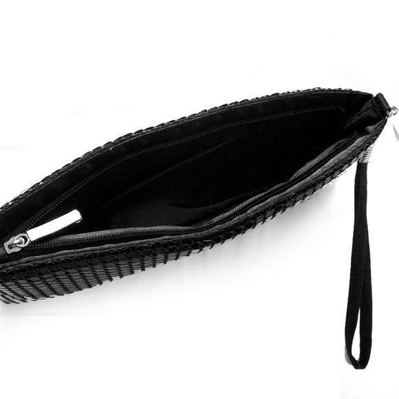 Luxe Midnight Black Mesh Wristlet - Picture 7 of 8